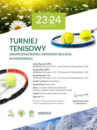 Turniej Tenisowy - Zakończenie sezonu zimowego 2015/2016